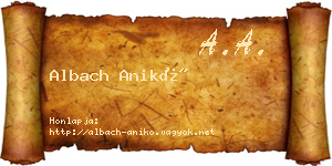 Albach Anikó névjegykártya