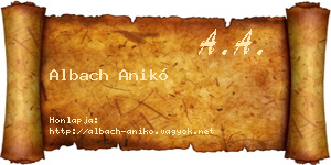 Albach Anikó névjegykártya
